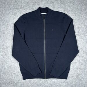 Robert Graham‎ Sweater Men's Size Small Navy Blue Full Zip Luxury Classic Fit